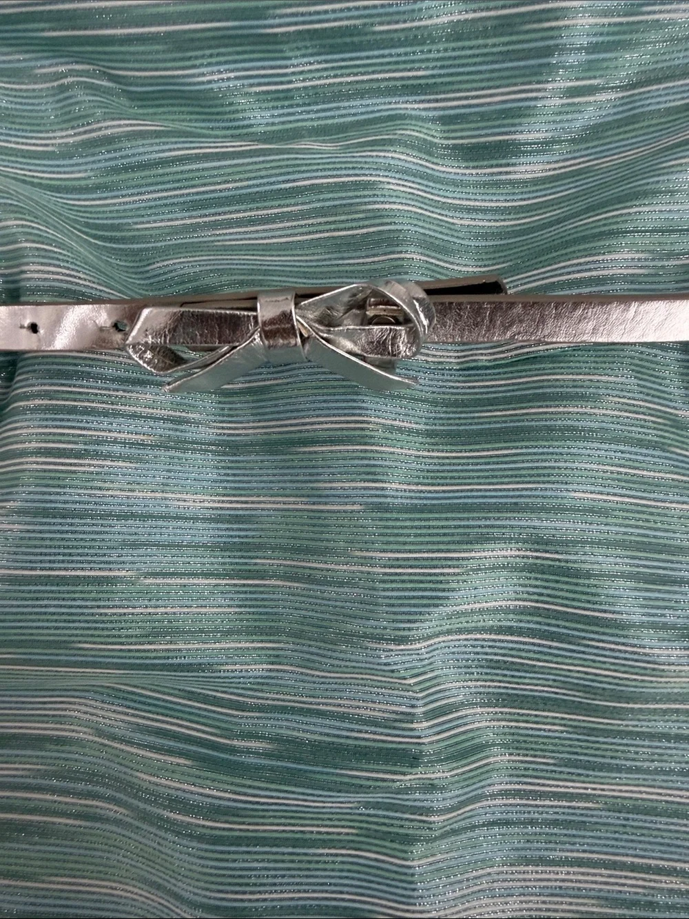 The Children's Place Mint Striped Fit-and-Flare Dress with Silver Belt